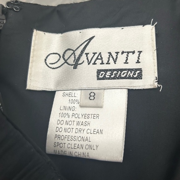 💎Avanti Elegant Black & Silver Women's cocktail dress Size 8 Strapless silk NWOT - Picture 5 of 13